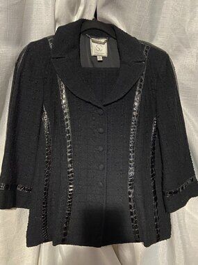 St John Couture Black Skirt Suit 6